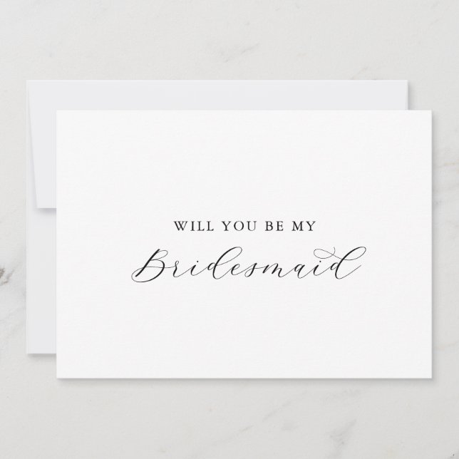 Elegant Script Bridesmaid Proposal Card (Front)