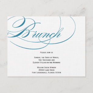 Elegant Script Brunch Invitation - Blue