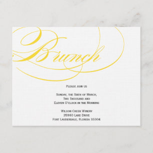 Elegant Script Brunch Invitation - Yellow