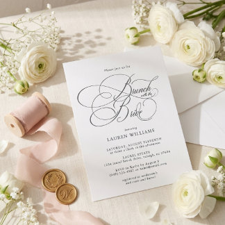 Elegant Script Brunch with the Bride bridal shower Invitation
