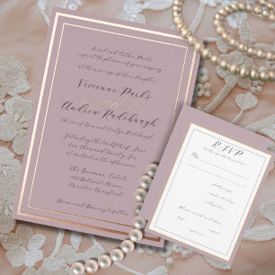 Elegant Script Burnished Lavender 2 RSVP Card