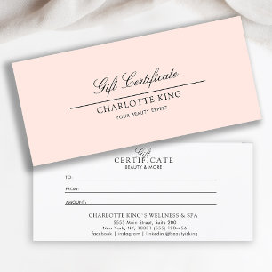 Elegant Script Business Gift Certificate