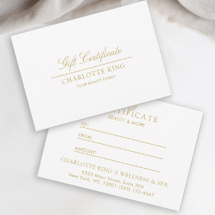 Elegant Script Business Gift Certificate