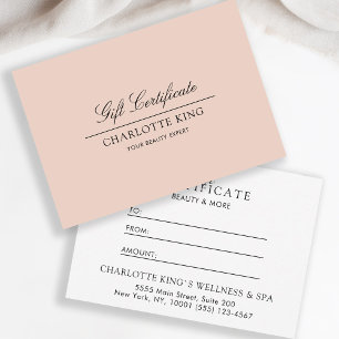 Elegant Script Business Gift Certificate
