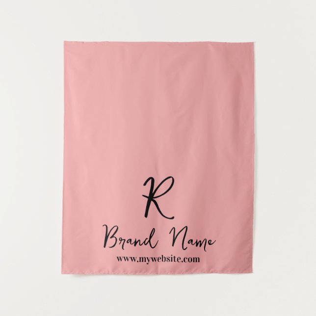 Elegant Script Business Logo Branding Display Tapestry (Front)