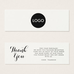Elegant script business logo thank you insert card