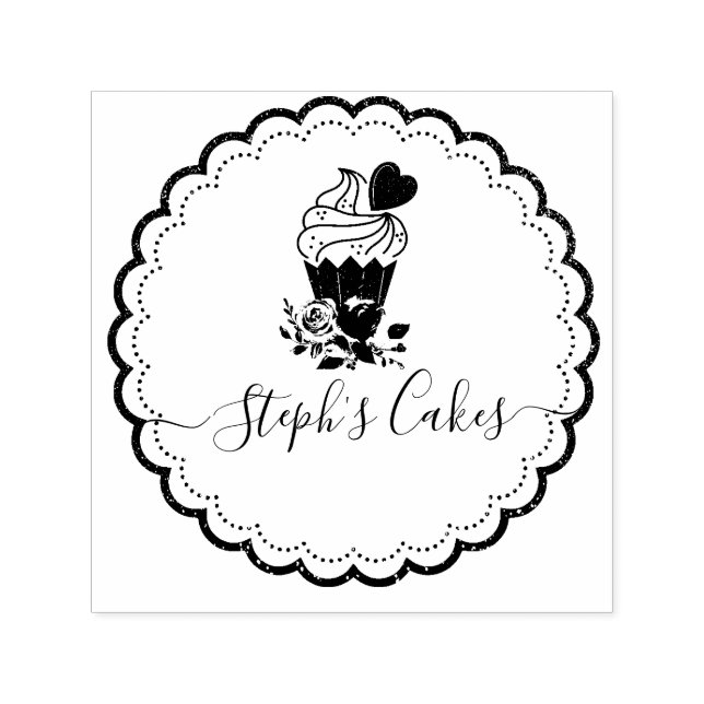 Elegant script Cakery logo business Self-inking Stamp (Design)