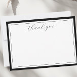 Elegant Script Calligraphy Black Thank You Card<br><div class="desc">A beautiful thank you card to express your gratitude. Design features "thank you" in a script calligraphy font. Easily change the border colour to suit your style. Elegant and classic - this template makes it easy to say thank you. You can easily add a typed message - or leave as...</div>