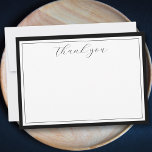 Elegant Script Calligraphy Black Thank You Card<br><div class="desc">A beautiful thank you card to express your gratitude. Design features "thank you" in a script calligraphy font. Easily change the border colour to suit your style. Elegant and classic - this template makes it easy to say thank you. You can easily add a typed message - or leave as...</div>