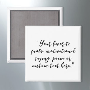 Elegant Script Calligraphy Custom Quote Magnet