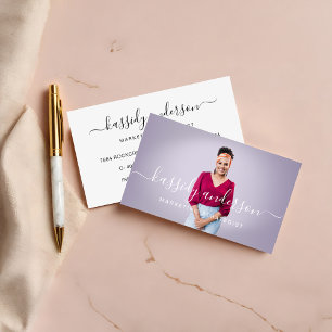 Elegant Script Calligraphy Logo Business Photo Business Card