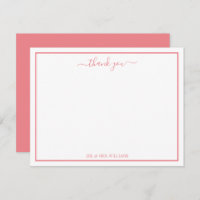 Elegant Script Calligraphy Pink Thank You