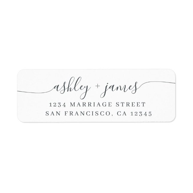 Elegant Script Calligraphy Return Address (Front)