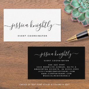 Elegant Script Calligraphy Swash Minimalist Business Card