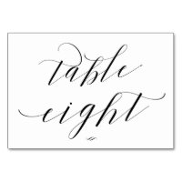 Elegant Script Calligraphy Table Eight Reception