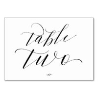 Elegant Script Calligraphy Table Two Reception