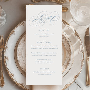 Elegant Script Calligraphy Tall Menu