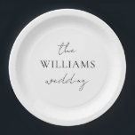 Elegant Script Calligraphy Wedding Paper Plate<br><div class="desc">Elegant Signature Script Calligraphy Personalised Name Wedding Paper Plates. Custom name simple classy calligraphy typography design.</div>