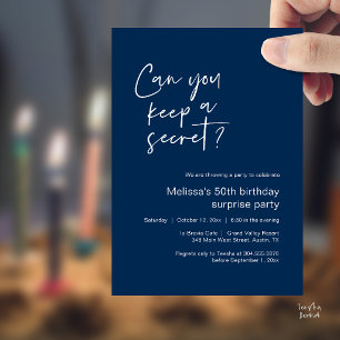 Elegant Script Can You Keep A Secret Surprise Invitation
