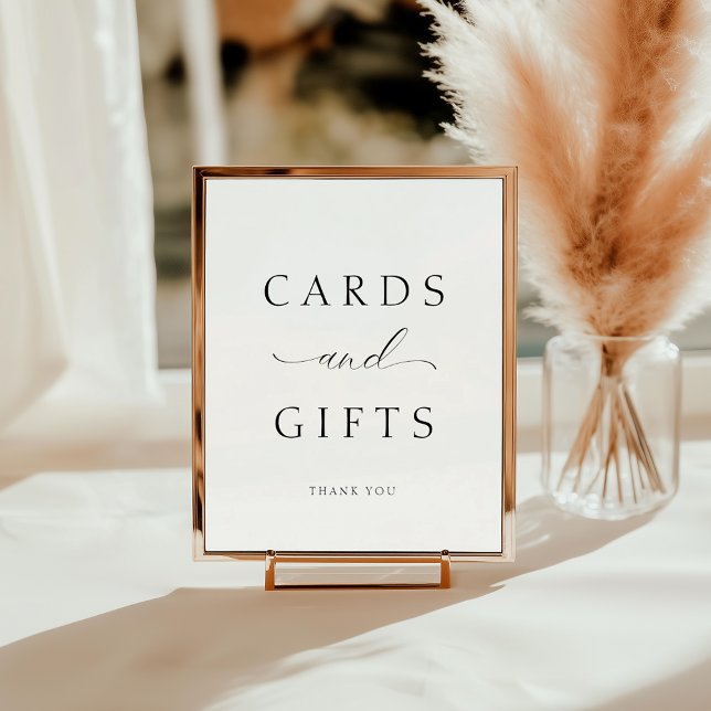 Elegant Script Cards and Gifts Wedding Table Poster (Creator Uploaded)