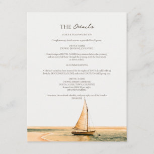 Elegant Script Caribbean Coast Wedding Details  Enclosure Card
