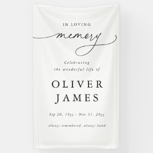 Elegant Script Celebration of Life Memorial Banner
