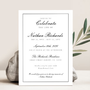 Elegant Script Celebration of Life Program Card