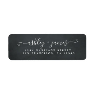 Elegant Script ChalkBoard Wedding Return Address