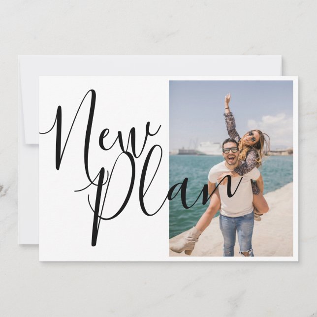 Elegant Script Change the Date Photo Save The Date (Front)