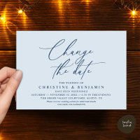 Elegant Script Change the Date Wedding Postpone