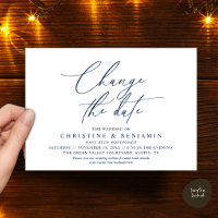 Elegant Script Change the Date Wedding Postpone