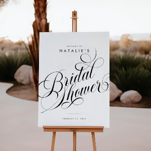 Elegant Script Chic Modern Bridal Shower Sign