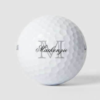 Elegant Script | Chic Monogram Name Initial Golf Balls