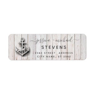 Elegant script chic wedding nautical anchor wood