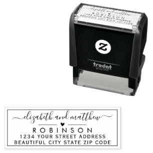 Elegant Script Chic Wedding Return Address Self-in Self-inking Stamp