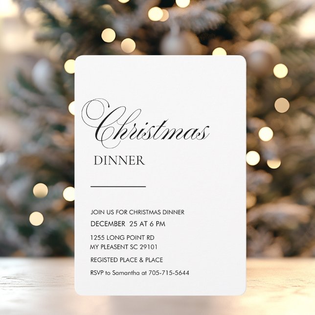 Elegant Script Christmas Dinner  Invitation (Creator Uploaded)