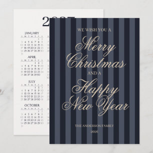 Elegant Script Christmas Non Photo 2027 Calendar Holiday Card