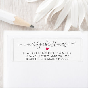 Elegant Script Christmas Return Address Label