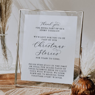 Elegant Script Christmas Stories Poster