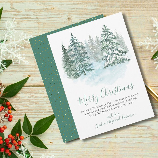 Elegant Script Christmas Tree Non Photo Holiday Card (Creator Uploaded)