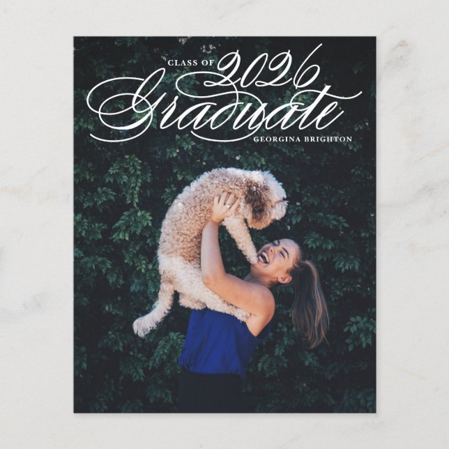 Elegant Script Class of 2024 Graduation Invitation (Front)