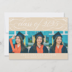 ELEGANT SCRIPT CLASS OF 2025 PHOTO GRADUATION INVITATION