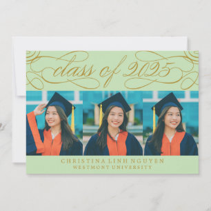 ELEGANT SCRIPT CLASS OF 2025 PHOTO GRADUATION INVITATION