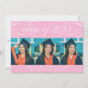 ELEGANT SCRIPT CLASS OF 2025 PHOTO GRADUATION INVITATION