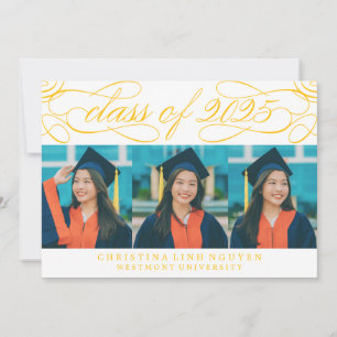 ELEGANT SCRIPT CLASS OF 2025 PHOTO GRADUATION INVITATION