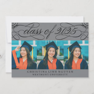 ELEGANT SCRIPT CLASS OF 2025 PHOTO GRADUATION INVITATION