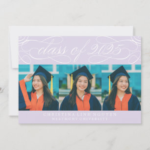 ELEGANT SCRIPT CLASS OF 2025 PHOTO GRADUATION INVITATION