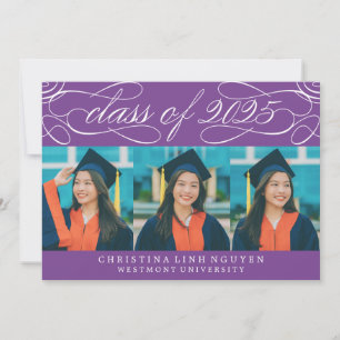 ELEGANT SCRIPT CLASS OF 2025 PHOTO GRADUATION INVITATION