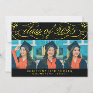 ELEGANT SCRIPT CLASS OF 2025 PHOTO GRADUATION INVITATION