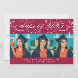 ELEGANT SCRIPT CLASS OF 2025 PHOTO GRADUATION INVITATION